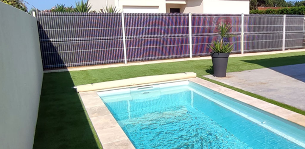 swimming pool and artificial grass
