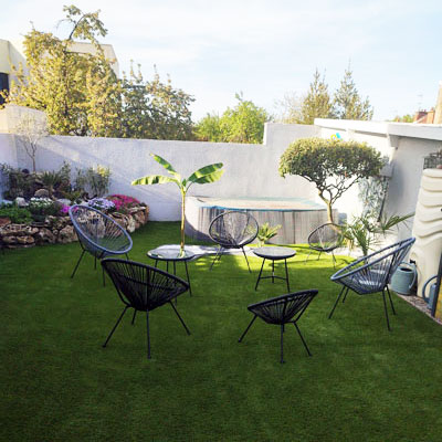 Synthetic grass on a terrace