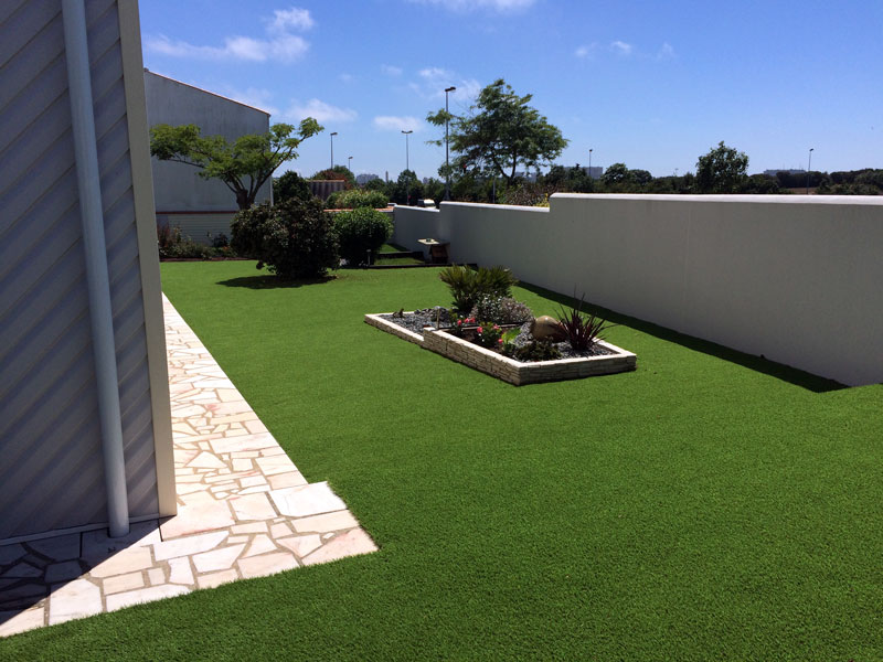 Large garden with artificial turf