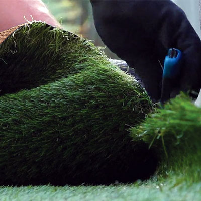 Synthetic grass on a balcony