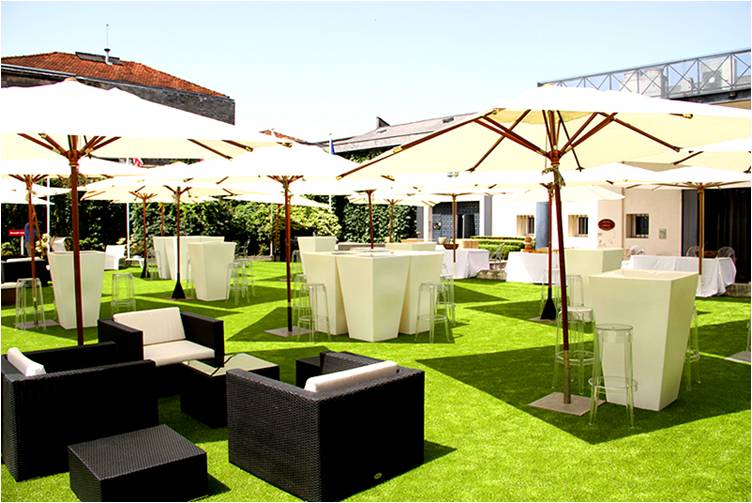 Artificial grass layed on an event