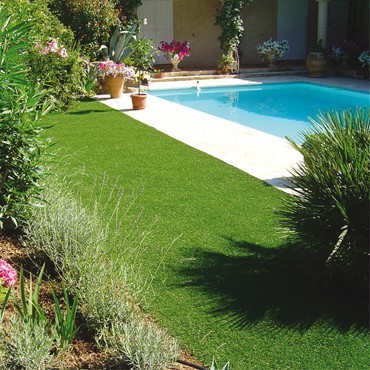 Gazon synthétique à usage résidentiel et ornemental pour plage de piscine